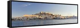 Spain, Balearic Islands, Ibiza, View of Ibiza Old Town (UNESCO Site), and Dalt Vila-Michele Falzone-Framed Stretched Canvas