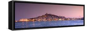 Spain, Balearic Islands, Ibiza, View of Ibiza Old Town (UNESCO Site), and Dalt Vila-Michele Falzone-Framed Stretched Canvas