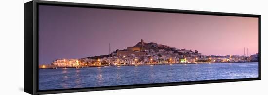 Spain, Balearic Islands, Ibiza, View of Ibiza Old Town (UNESCO Site), and Dalt Vila-Michele Falzone-Framed Stretched Canvas