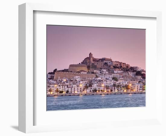 Spain, Balearic Islands, Ibiza, View of Ibiza Old Town (UNESCO Site), and Dalt Vila-Michele Falzone-Framed Photographic Print