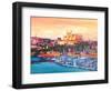 Spain Balearic Islands Majorca Cathedral w Harbour-Markus Bleichner-Framed Art Print