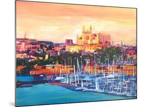 Spain Balearic Islands Majorca Cathedral w Harbour-Markus Bleichner-Mounted Art Print