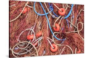 Spain, Balearic Islands, Mallorca, Santanyi, Cala Figuera. Small, colorful fishing harbor-Emily Wilson-Stretched Canvas