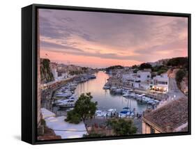 Spain, Balearic Islands, Menorca, Ciutadella, Historic Old Harbour and Old City Centre-Michele Falzone-Framed Stretched Canvas
