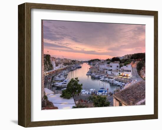 Spain, Balearic Islands, Menorca, Ciutadella, Historic Old Harbour and Old City Centre-Michele Falzone-Framed Photographic Print