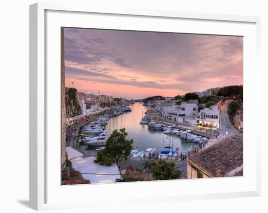 Spain, Balearic Islands, Menorca, Ciutadella, Historic Old Harbour and Old City Centre-Michele Falzone-Framed Photographic Print