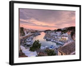 Spain, Balearic Islands, Menorca, Ciutadella, Historic Old Harbour and Old City Centre-Michele Falzone-Framed Photographic Print