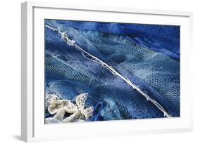 Spain, Balearic Islands, Menorca, Fishing Net at Port of Mao-Walter Bibikow-Framed Photographic Print