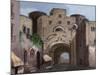 Spain, Barcelona, Bishop's Street with Ardiaca's House-null-Mounted Giclee Print
