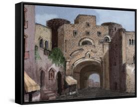 Spain, Barcelona, Bishop's Street with Ardiaca's House-null-Framed Stretched Canvas