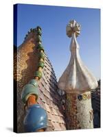 Spain, Barcelona, Casa Batllo, Roof Architecture-Steve Vidler-Stretched Canvas