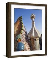 Spain, Barcelona, Casa Batllo, Roof Architecture-Steve Vidler-Framed Photographic Print