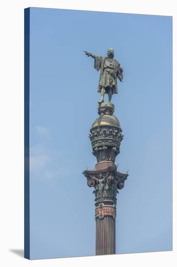 Spain, Barcelona, Christopher Columbus Monument-Jim Engelbrecht-Stretched Canvas