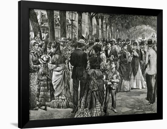 Spain. Barcelona. La Rambla De Las Flores (Rambla of the Flowers)-null-Framed Giclee Print