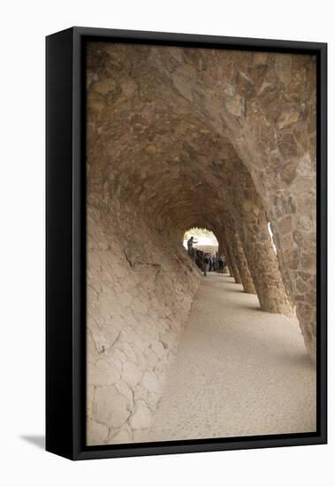 Spain, Barcelona, Park Guell by Antonio Gaudi-null-Framed Stretched Canvas