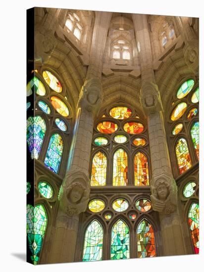 Spain, Barcelona, Sagrada Familia, Stained Glass Windows-Steve Vidler-Stretched Canvas