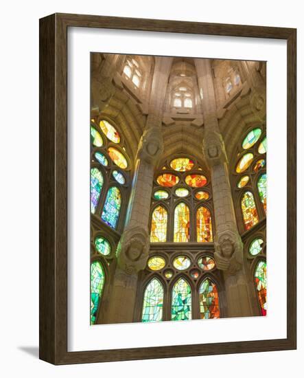 Spain, Barcelona, Sagrada Familia, Stained Glass Windows-Steve Vidler-Framed Photographic Print