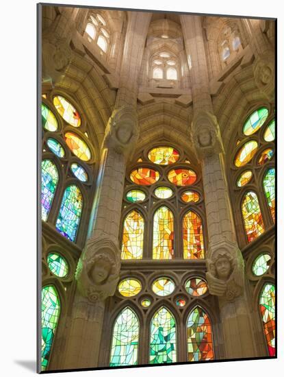 Spain, Barcelona, Sagrada Familia, Stained Glass Windows-Steve Vidler-Mounted Photographic Print