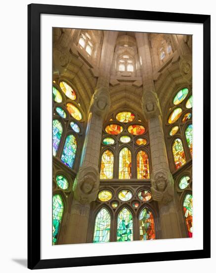 Spain, Barcelona, Sagrada Familia, Stained Glass Windows-Steve Vidler-Framed Photographic Print