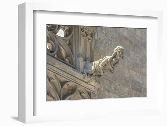 Spain, Barcelona, Stone Carving, Gargoyle-Jim Engelbrecht-Framed Photographic Print