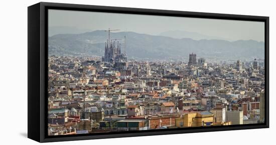 Spain, Barcelona. The cityscape viewed from the Palau Nacional.-Christopher Reed-Framed Stretched Canvas