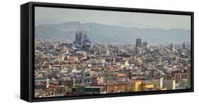 Spain, Barcelona. The cityscape viewed from the Palau Nacional.-Christopher Reed-Framed Stretched Canvas