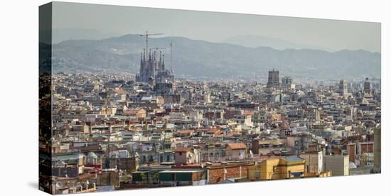 Spain, Barcelona. The cityscape viewed from the Palau Nacional.-Christopher Reed-Stretched Canvas