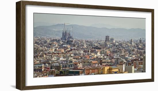 Spain, Barcelona. The cityscape viewed from the Palau Nacional.-Christopher Reed-Framed Photographic Print