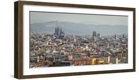 Spain, Barcelona. The cityscape viewed from the Palau Nacional.-Christopher Reed-Framed Photographic Print