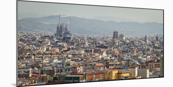 Spain, Barcelona. The cityscape viewed from the Palau Nacional.-Christopher Reed-Mounted Photographic Print