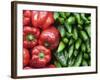 Spain, Barcelona, the Ramblas, la Boqueria Market, Vegetable Shop Display of Peppers-Steve Vidler-Framed Photographic Print