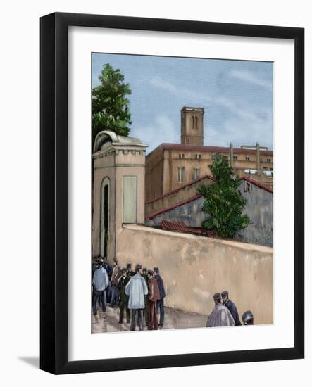 Spain. Barcelona. Working Demonstration. Spain-null-Framed Giclee Print