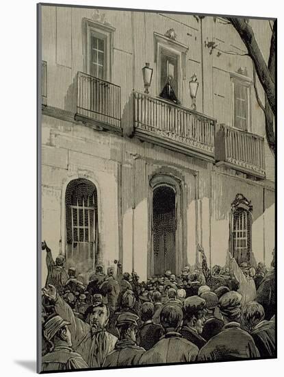 Spain, Barcelona, Working Demonstration-null-Mounted Giclee Print