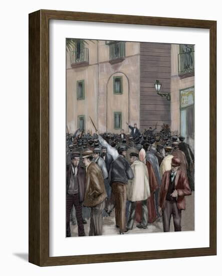 Spain. Barcelona. Working Demonstration-null-Framed Giclee Print