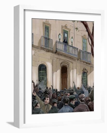 Spain. Barcelona. Working Demonstration-null-Framed Giclee Print