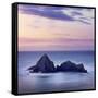 Spain, Basque, Ondarroa, Rock Formations at Sea-Shaun Egan-Framed Stretched Canvas