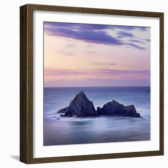 Spain, Basque, Ondarroa, Rock Formations at Sea-Shaun Egan-Framed Photographic Print