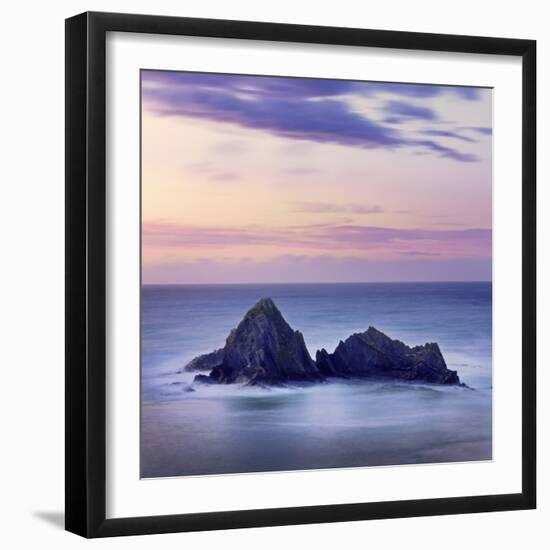 Spain, Basque, Ondarroa, Rock Formations at Sea-Shaun Egan-Framed Photographic Print