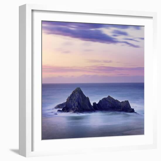 Spain, Basque, Ondarroa, Rock Formations at Sea-Shaun Egan-Framed Photographic Print