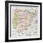 Spain Between 1808 And 1814 Old Map-marzolino-Framed Art Print