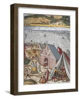 Spain, Cadiz, Fishing Port in Cadiz City by Johannes Janssonius-null-Framed Giclee Print