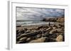 Spain, Canary Islands, Fuerteventura, Beach, Stone Tower, Sea-Andrea Haase-Framed Photographic Print