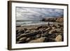 Spain, Canary Islands, Fuerteventura, Beach, Stone Tower, Sea-Andrea Haase-Framed Photographic Print