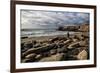 Spain, Canary Islands, Fuerteventura, Beach, Stone Tower, Sea-Andrea Haase-Framed Photographic Print