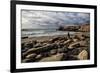 Spain, Canary Islands, Fuerteventura, Beach, Stone Tower, Sea-Andrea Haase-Framed Photographic Print