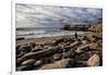 Spain, Canary Islands, Fuerteventura, Beach, Stone Tower, Sea-Andrea Haase-Framed Photographic Print