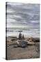 Spain, Canary Islands, Fuerteventura, Beach, Stone Tower, Sea-Andrea Haase-Stretched Canvas