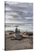 Spain, Canary Islands, Fuerteventura, Beach, Stone Tower, Sea-Andrea Haase-Stretched Canvas