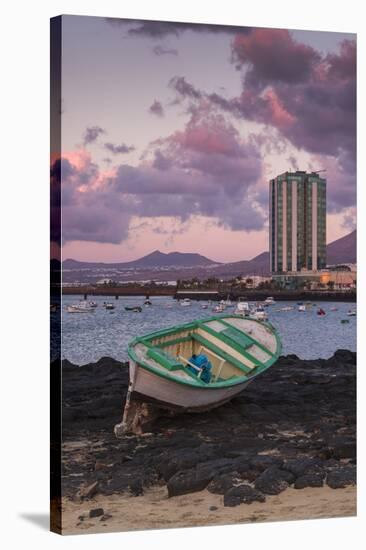 Spain, Canary Islands, Lanzarote, Arecife, Cityscape at Dawn-Walter Bibikow-Stretched Canvas