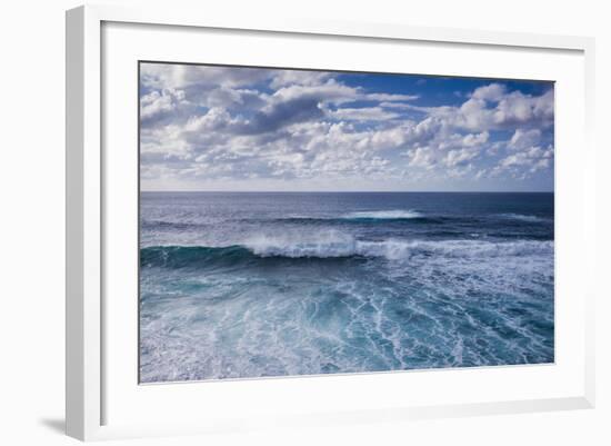 Spain, Canary Islands, Lanzarote, El Golfo, Elevated Waterfront View-Walter Bibikow-Framed Photographic Print